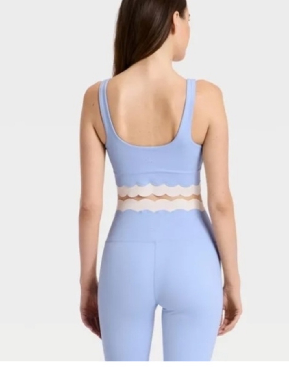 JoyLab Light Blue Scallop-Trim Knit Bralette - Picture 3 of 3